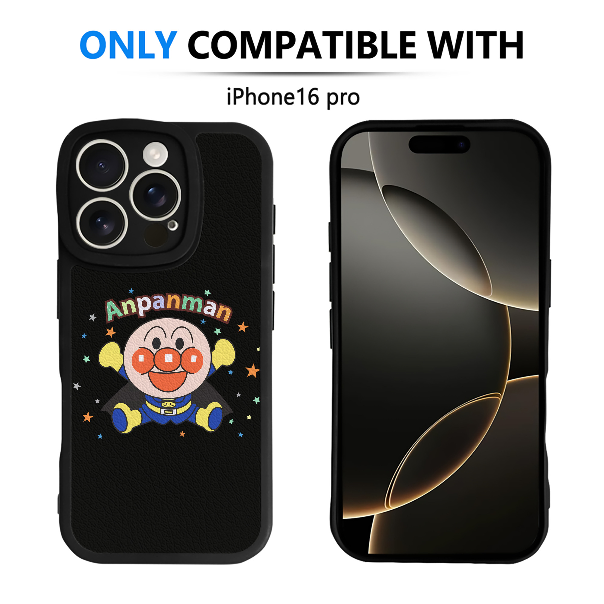 （画像用） アンパンマン Anpanman 【iPhone 16シリーズ対応】シリコンスマホケース（レザー調） 材質：シリコン